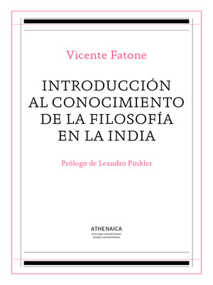 cover image of Introduccion al conocimiento de la filosofia en la India